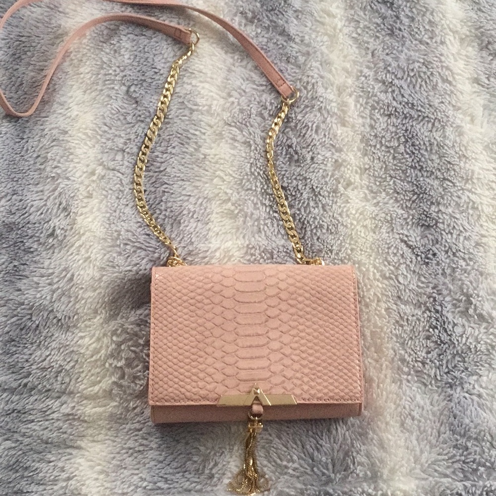 Pink snake skin crossbody purse ✨ never used!